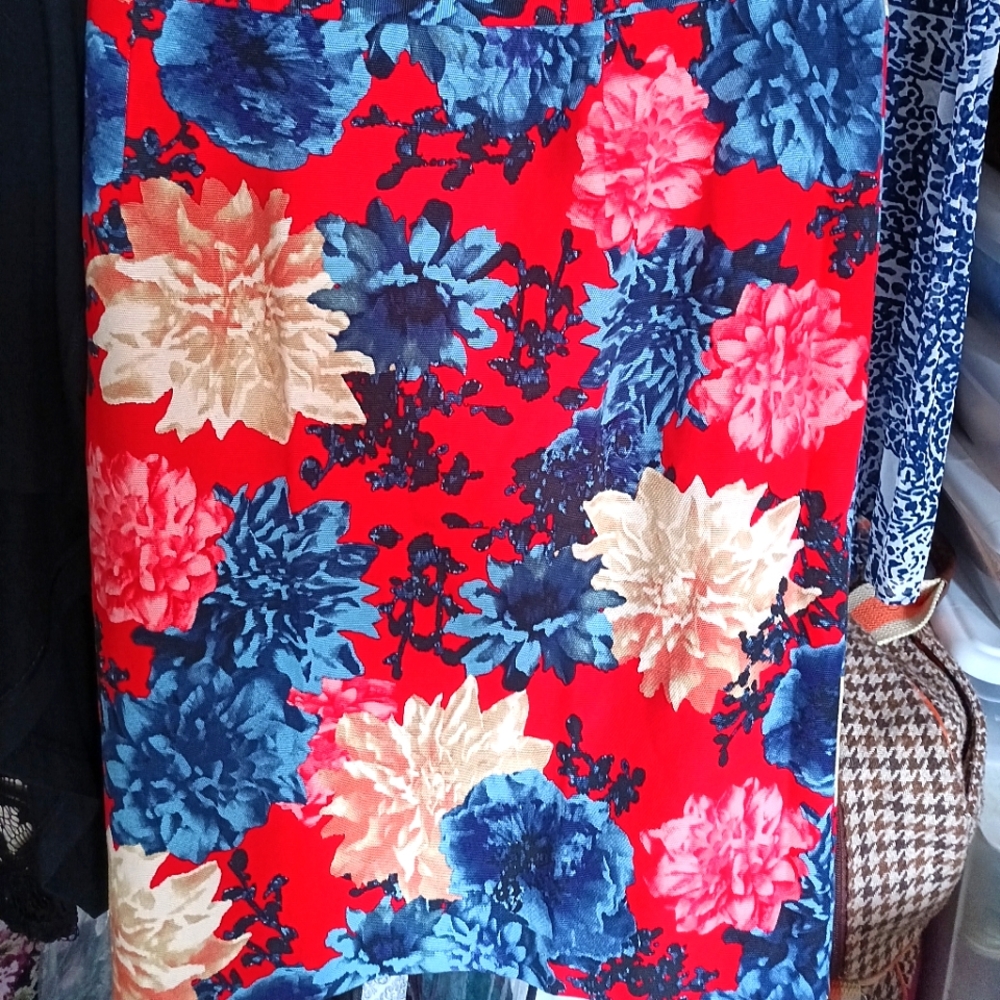 Talbots Floral print plus size pencil skirt